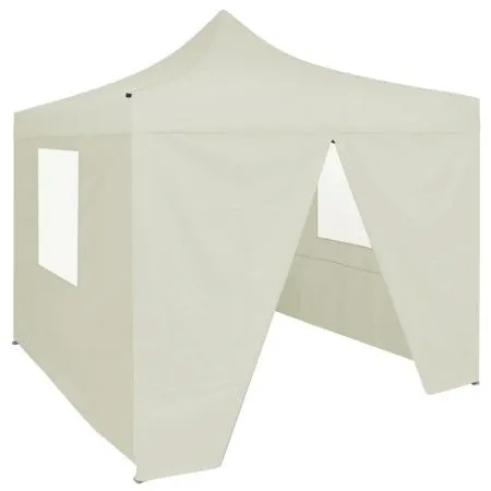 Carpa plegable profesional con 4 paredes acero color crema 2x2m de vidaXL, Carpas y cenadores - Ref: Foro24-48882, Precio: 10...