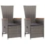 Liegende Gartenstühle und Kissen, 2 Stück, graues synthetisches Rattan von vidaXL, Gartenstühle - Ref: Foro24-46045, Preis: 2...