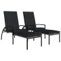 Lounger with footrest 2 units gray synthetic rattan by vidaXL, Loungers - Ref: Foro24-317633, Price: 206,34 €, Discount: %