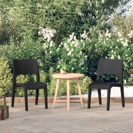 Sillas de jardín 2 unidades PP gris antracita de vidaXL, Sillas de jardín - Ref: Foro24-317725, Precio: 126,35 €, Descuento: %