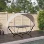 Garden lounge chair with steel canopy and cream Oxford fabric by vidaXL, Outdoor beds - Ref: Foro24-317601, Price: 136,72 €, ...