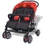 Zwillingskinderwagen aus rot-schwarzem Stahl von vidaXL, Kinderwagen - Ref: Foro24-10108, Preis: 194,24 €, Rabatt: %