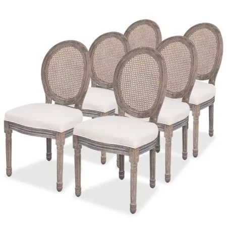 Esszimmerstühle 6 Einheiten cremefarbener Stoff von vidaXL, Essstühle - Ref: Foro24-274621, Preis: 974,58 €, Rabatt: %