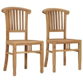 Garden chair 2 units solid teak wood by vidaXL, Garden chairs - Ref: Foro24-49433, Price: 252,21 €, Discount: %