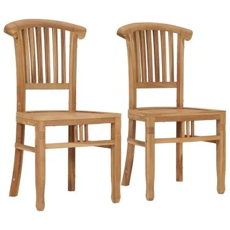 Silla de jardín 2 unidades madera maciza de teca de vidaXL, Sillas de jardín - Ref: Foro24-49433, Precio: 249,38 €, Descuento: %