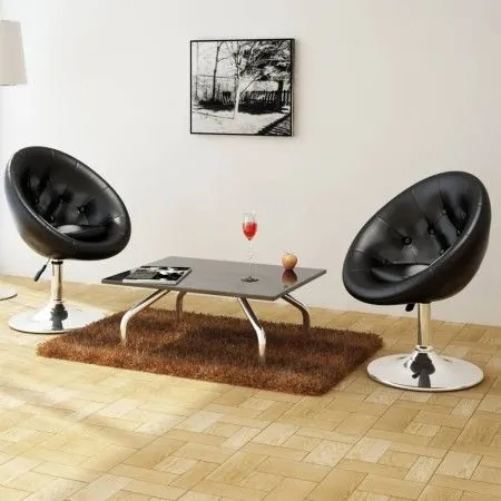 Küchenhocker 2 Einheiten aus schwarzem Kunstleder von vidaXL, Küchenhocker - Ref: Foro24-240453, Preis: 241,31 €, Rabatt: %