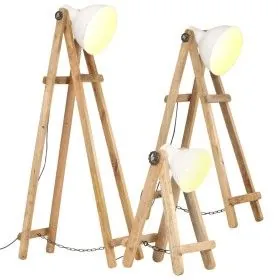 Stehlampe 3 Stück aus massivem weißem Mangoholz E27 von vidaXL, Lampen - Ref: Foro24-320594, Preis: 209,31 €, Rabatt: %