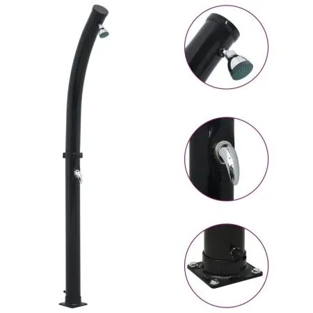 Black solar shower 214 cm 20 L by vidaXL, Pool and spa accessories - Ref: Foro24-92311, Price: 154,42 €, Discount: %