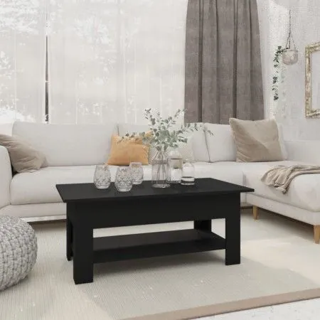 Black engineered wood coffee table 102x55x42 cm by vidaXL, Coffee table - Ref: Foro24-810254, Price: 61,27 €, Discount: %
