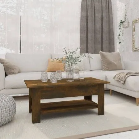 Smoked oak engineered wood coffee table 102x55x42 cm by vidaXL, Coffee table - Ref: Foro24-813074, Price: 70,39 €, Discount: %