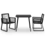 Juego de comedor de jardín 3 piezas ratán PVC negro de vidaXL, Conjuntos de jardín - Ref: Foro24-3060213, Precio: 299,62 €, D...