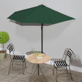 Halbrunder Balkonschirm aus grünem Aluminium, 270 x 144 cm von vidaXL, Sonnenschirme - Ref: Foro24-44588, Preis: 61,08 €, Rab...