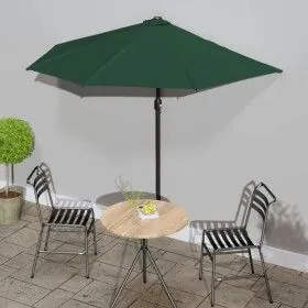 Sombrilla de balcón semicircular palo aluminio verde 270x144cm de vidaXL, Sombrillas - Ref: Foro24-44588, Precio: 61,08 €, De...