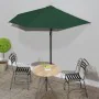 Sombrilla de balcón semicircular palo aluminio verde 270x144cm de vidaXL, Sombrillas - Ref: Foro24-44588, Precio: 61,08 €, De...