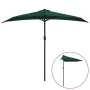 Sombrilla de balcón semicircular palo aluminio verde 270x144cm de vidaXL, Sombrillas - Ref: Foro24-44588, Precio: 61,08 €, De...