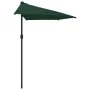 Sombrilla de balcón semicircular palo aluminio verde 270x144cm de vidaXL, Sombrillas - Ref: Foro24-44588, Precio: 61,08 €, De...