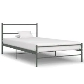 Graues Metallbettgestell 100x200 cm von vidaXL, Betten und Lattenroste - Ref: Foro24-284685, Preis: 77,20 €, Rabatt: %