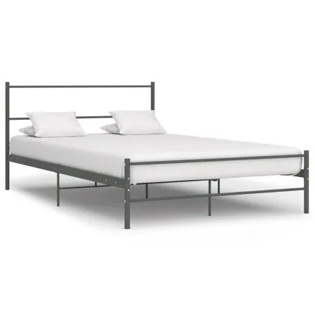 Estructura de cama de metal gris 120x200 cm de vidaXL, Camas y somieres - Ref: Foro24-284686, Precio: 89,12 €, Descuento: %