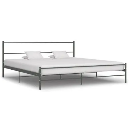 Graues Metallbettgestell 200x200 cm von vidaXL, Betten und Lattenroste - Ref: Foro24-284687, Preis: 118,46 €, Rabatt: %