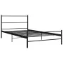 Black metal bed frame 100x200 cm by vidaXL, Beds and slatted bases - Ref: Foro24-284689, Price: 86,12 €, Discount: %