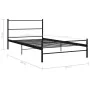 Black metal bed frame 100x200 cm by vidaXL, Beds and slatted bases - Ref: Foro24-284689, Price: 86,12 €, Discount: %