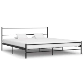 Black metal bed frame 200x200 cm by vidaXL, Beds and slatted bases - Ref: Foro24-284691, Price: 110,01 €, Discount: %