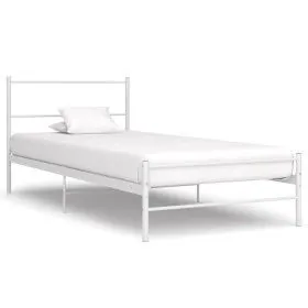 Estructura de cama de metal blanco 100x200 cm de vidaXL, Camas y somieres - Ref: Foro24-284693, Precio: 59,21 €, Descuento: %