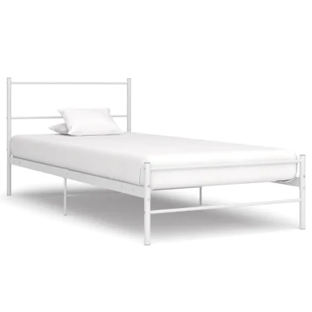 Bettgestell aus weißem Metall, 100 x 200 cm von vidaXL, Betten und Lattenroste - Ref: Foro24-284693, Preis: 59,64 €, Rabatt: %