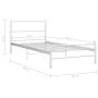 Estructura de cama de metal blanco 100x200 cm de vidaXL, Camas y somieres - Ref: Foro24-284693, Precio: 58,99 €, Descuento: %