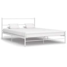 Estructura de cama de metal blanco 120x200 cm de vidaXL, Camas y somieres - Ref: Foro24-284694, Precio: 89,30 €, Descuento: %