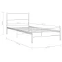 Estructura de cama de metal blanca 90x200 cm de vidaXL, Camas y somieres - Ref: Foro24-284692, Precio: 74,35 €, Descuento: %