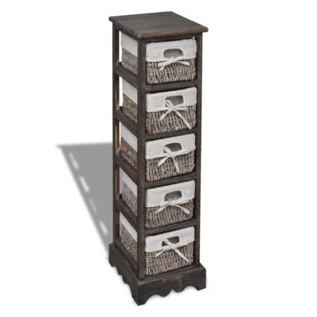 Shelf with 5 brown wooden woven baskets by vidaXL, Lockers and storage cabinets - Ref: Foro24-240801, Price: 118,10 €, Discou...