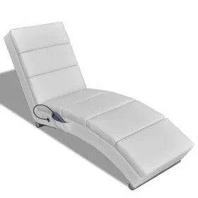 White Faux Leather Reclining Massage Lounger by vidaXL, Electric massage chairs - Ref: Foro24-240969, Price: 264,02 €, Discou...