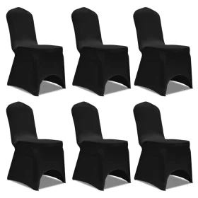 Set mit 6 passenden Stuhlhussen, Schwarz von vidaXL, Abdeckungen - Ref: Foro24-241198, Preis: 33,57 €, Rabatt: %