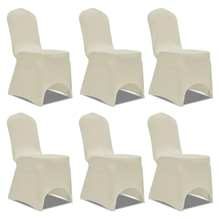 Set of 6 Fitted Chair Covers, Cream by vidaXL, Covers - Ref: Foro24-241199, Price: 29,62 €, Discount: %
