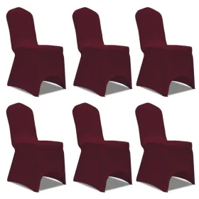 Set of 6 Fitted Chair Covers, Burgundy Red by vidaXL, Covers - Ref: Foro24-241200, Price: 30,81 €, Discount: %