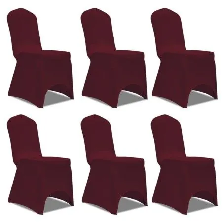Set de 6 Fundas ajustadas para sillas, color rojo burdeos de vidaXL, Fundas - Ref: Foro24-241200, Precio: 30,81 €, Descuento: %