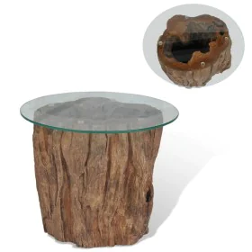 Teak and glass coffee table 50x40 cm by vidaXL, Coffee table - Ref: Foro24-245069, Price: 153,10 €, Discount: %