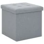 Taburetes almacenaje plegables 2 uds lino sintético gris claro by vidaXL, Folding stools and chairs - Ref: Foro24-247080, Pri...