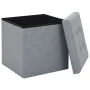 Taburetes almacenaje plegables 2 uds lino sintético gris claro by vidaXL, Folding stools and chairs - Ref: Foro24-247080, Pri...