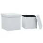 Folding storage stools 2 pcs white synthetic leather by vidaXL, Folding stools and chairs - Ref: Foro24-247084, Price: 40,96 ...