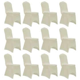 Funda de silla elástica 12 unidades crema by vidaXL, Covers - Ref: Foro24-279092, Price: 50,11 €, Discount: %