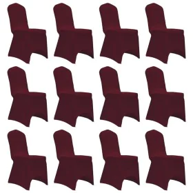 Elastic chair cover 12 units burgundy by vidaXL, Covers - Ref: Foro24-279093, Price: 52,10 €, Discount: %