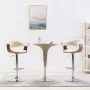 Kitchen stools 2 units, curved wood, synthetic cream leather by vidaXL, Kitchen stools - Ref: Foro24-283114, Price: 276,05 €,...