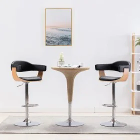 Küchenhocker, 2 Stück, gebogenes Holz, schwarzes Kunstleder von vidaXL, Küchenhocker - Ref: Foro24-283117, Preis: 218,28 €, R...