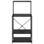 Armario para microondas madera ingeniería negro 60x39,6x123 cm de vidaXL, Contenedores para utensilios de cocina - Ref: Foro2...