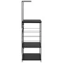 Armario para microondas madera ingeniería negro 60x39,6x123 cm de vidaXL, Contenedores para utensilios de cocina - Ref: Foro2...