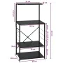 Schwarzer Mikrowellenschrank aus Holzwerkstoff, 60 x 39,6 x 123 cm von vidaXL, Behälter für Küchenutensilien - Ref: Foro24-28...