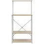 Mikrowellenschrank aus weißem Eichenholzwerkstoff, 60 x 39,6 x 123 cm von vidaXL, Behälter für Küchenutensilien - Ref: Foro24...