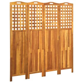 4-panel solid acacia wood screen 121x2x120 cm by vidaXL, Room dividers - Ref: Foro24-311880, Price: 158,93 €, Discount: %